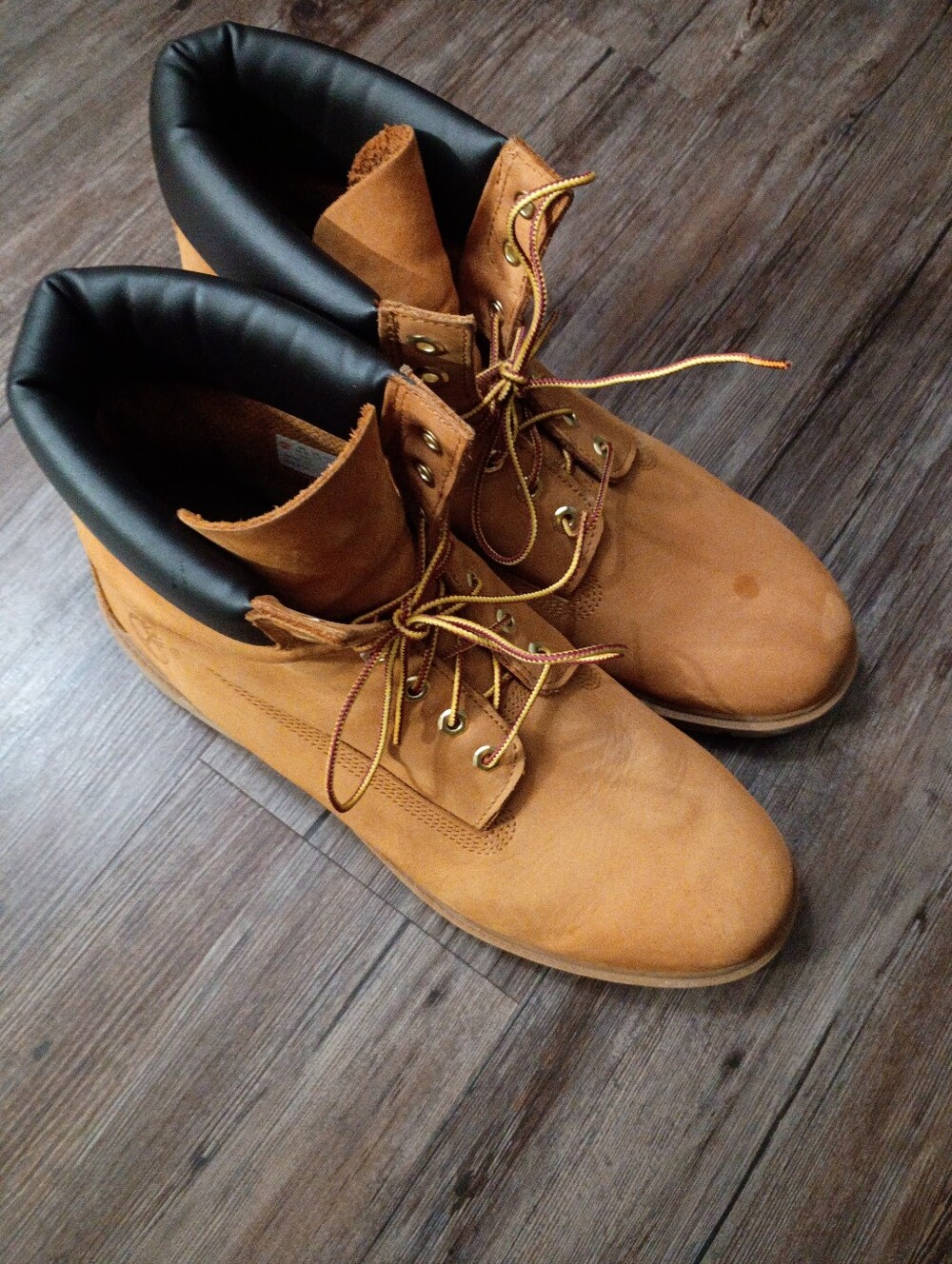 MEN'S TIMBERLAND WATERPROOF 6 INCH WHEAT COLOR BOOTS SIZE 14 - Picture 7 of 13